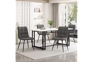 Ymkua Dining Table with 4 Chairs Set, 140 x 80 x 74 cm, Rectangular Dining Table, Dining Room Group, Modern Kitchen Dining Table Set, Dining Room Chair, Kitchen Chair Sets, Kitchen Table Set for