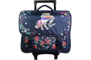 Bagtrotter Cartable à roulettes 38 cm Cybel Cheval Licorne Bleu