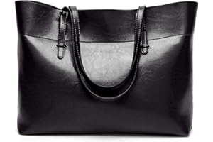 Aileese Womens Soft Leather Handbags Large Capacity Retro Vintage Top-Handle Casual Tote Shoulder Bags