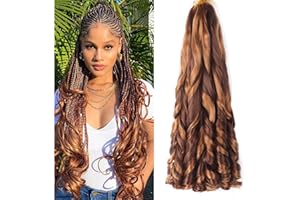 ALALEIBABY 22 inch French Curl Braiding Hair 8 Pack Loose Wavy Spiral Curl Braids Crochet Hair Deep Wave Synthetic Extensions Pre Stretched Bouncy Braiding Hair (22 Inches, 33-30)