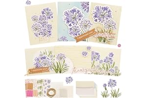 CREATIVETREES Greeting Card Making Kits for aldult DIY Blank Cards, Flower Thank You Cards, Wildflower Thank You Cards with Envelopes 9 Set