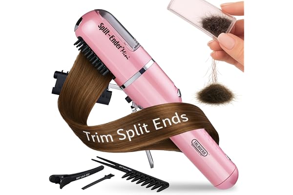 Split Ender Mini Tondeuse à Cheveux Fourchus sans fil pour pointes fourchues sèches, abîmées et cassantes (Fonctionne avec piles AAA, Light Pink)