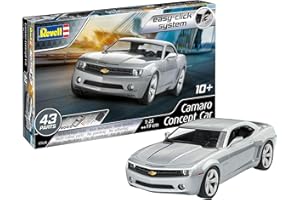 Revell-Camaro Concept Car 1:25 Chevrolet Kit Modello, Color Plata, (07648)