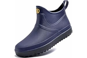GURGER Mens Wellies Ankle Short Wellington Boots City Garden Waterproof Rubber Rain Boots