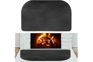 NQEUEPN 122x76cm Mata Kominkowa, Ognioodporny Dywanik z Zageszczonego Wlókna Szklanego Antyposlizgowa Czarna Podkladka Ognioodporna Ember Ochraniacz Podlogi do Kominka Uzytku Wewnatrz i na Zewnatrz