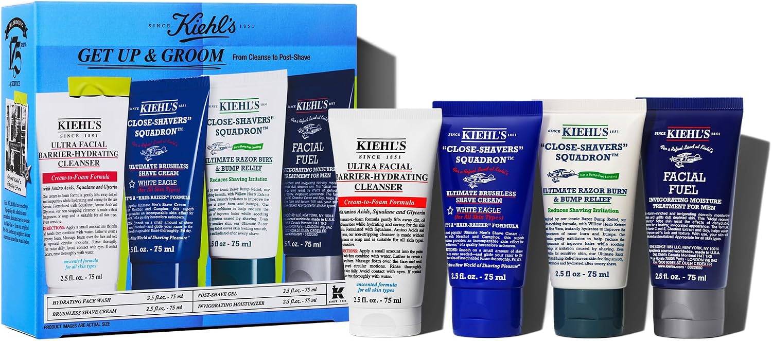 Kiehl's Get Up & Groom Set, Mens Shave Collection Gift Set