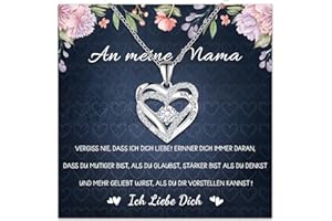 BOYATONG Geschenke für Mama, Herz Anhänger mit Gravur Mama Ich liebe dich, für Mama Geburtstagsgeschenk Geschenk Weihnachten, um Deiner Mutter Deine Liebe zu Zeigen