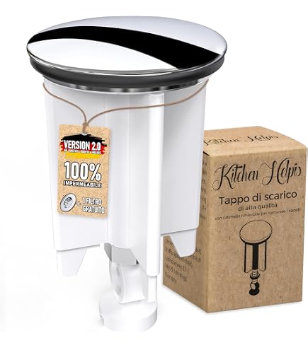 Trade Shop - Set 2pz Tappo Lavandino Bidet Saltarello Acciaio Plastica Piletta Lavabo Scarico 1 1/4 - | Leroy Merlin