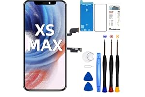 DTD Display für iPhone XS MAX 6.5" LCD Retina FHD Ersatzbildschirm Touchscreen Digitalisierer mit Reparaturwerkzeug, wasserfestem Klebeband, Displayschutzfolie