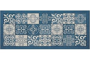 BIANCHERIAWEB Tappeto Passatoia Cucina Retro Antiscivolo Runner Corsia Sottolavello Lavabile Disegno Maiolica by Suardi