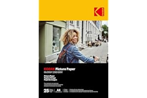 KODAK 9891266 - 25 feuilles de papier photo 230g/m², brillant, Format A4 (21x29,7cm), Impression Jet d’encre