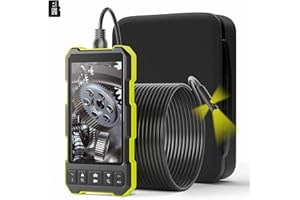 ZEALTRON Triple Lens Endoscope, 5 Inchs IPS Screen Endoscope Camera with Light, Waterproof Drain Borescope, 1080P HD Inspection Camera Scope Sewer Pipe Wall Automotive