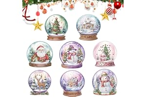 Feliciay Diamond Art Christmas Cards,5D Christmas Greeting Cards,8 Pcs DIY Xmas Diamond Painting Card,Christmas Drill Crystal Art Craft Handmade Kits,Holiday Greeting Cards for Xmas Gift Family Kids