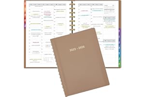 Leapig Agenda 2025 2026 Settimanale Diario Copertina Morbida Indice Marginale a Colori e Pagine Multifunzione Luglio 2025 - Giugno 2026 Intervalli di 30 Minuti planner in Italiano