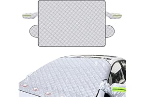 YKHSUAOU Couverture Pare Brise Avant Voiture,Couverture Pare-Brise Voiture,Bâche Pare Brise Protection Magnétique Couverture Repliable,Protege Pare Brise Hiver,pour Voiture,SUV Repliable.