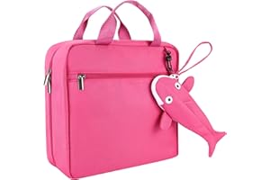 Annmore Tasche für Tiptoi Stift und Tiptoi Bücher Starterset, mit Tragbares Hai Hülle für Tiptoi Stift, Platz für 10 bis zu 12 Bücher, Transporttasche für Tiptoi Puzzle und Zubehör, Rosa