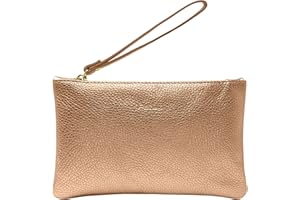 Parubi, Pochette Donna a Mano, In Vera Pelle Morbida, Made in Italy, Modello Aura, Borsetta Piccola Clutch con Laccetto da Polso Per Donna Ragazza Elegante