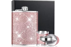 GD HUA 8oz/240ml Petacas de Alcohol de Acero Inoxidable Con Dos Rosa Vasos De Chupito Y Un Embudo, Portátil Frasco de Alcohol Whisky, Para Viajes, Fiestas, Campamentos y Regalos