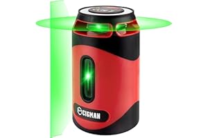 ‎CIGMAN CIGMAN Kreuzlinienlaser Grün Selbstnivellierend (Honrizontale 360 Grad- Laserlinie + vertikale Laserlinie), Kreuzlaser Linienlaser Laser-Nivelliergerät mit wiederaufladbarer Batterie, CM505