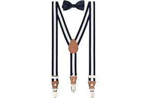 BomGuard Enfant bretelles + noeud papillon Set garçons filles, taille du corps 85cm - 135 cm