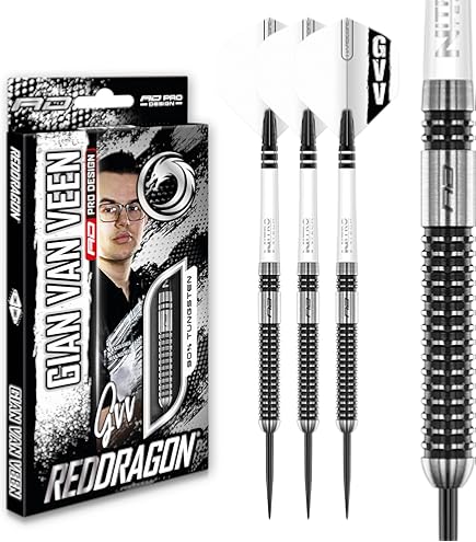 Red Dragon Gian Van Veen Axis SE 90% Steel Tip Darts – Double In Darts - View #4