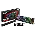 MSI VIGOR GK80 Mechanical RGB Gaming Keyboard 'UK-Layout, Cherry MX Silver Switches, Per Key RGB Mystic light, Wrist rest with 12 extra keycaps, Aluminium construction, media keys' - S11-04UK216-HH6