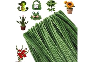 EclipseGuard Lot de 100 cure-pipes, fil chenille vert herbe, 30 cm, fil chenille, cure-pipe, fil de bricolage, pour bricolage et décoration