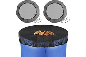 CHENGCKJ 2 Pcs Filet pour Citerne de Pluie, Ø 80 cm Housse pour Tonneau de Pluie Ronde avec Cordon de Serrage Filet Recuperateur Eau Réglable Filet Anti Moustique
