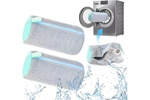 SHEPIN 2 Pezzi Sacchetto per Lavare Scarpe, Sacchetto per Lavaggio Scarpe Lavatrice con Cerniera, Riutilizzabile Borsa da Biancheria per Scarpe con Pulizia lanugine a 360° per Proteggere le Scarpe