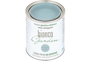 BIANCO SHABBY CHALK PAINT DA ESTERNO biancoGarden Carta da Zucchero - Ricolora giardino e balcone SENZA CARTEGGIARE e SENZA FINITURA (1 Litro)