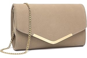 Miss Lulu Damen Umschlag Clutch Elegant Abendtasche Brauttasche Umschlag Clutch Tasche Handtasche mit Kette für Hochzeit Party Prom