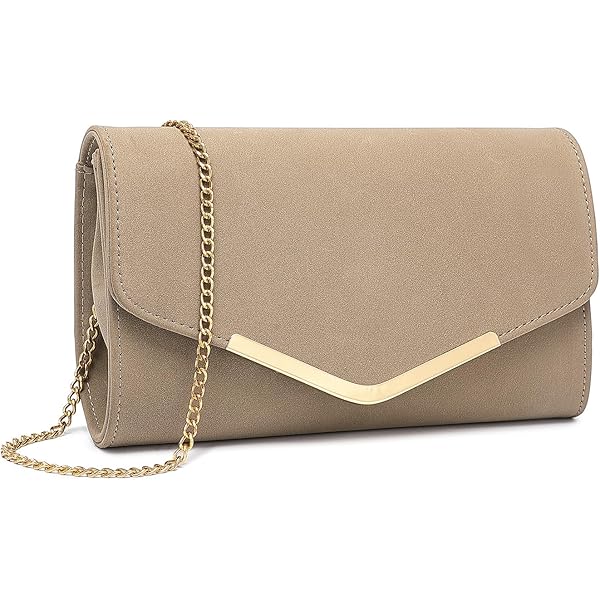 Oxblood Suede Clutch, Tan Evening Bag, Envelope Clutch Bag, Chain