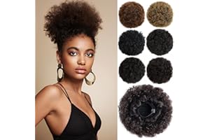 YAMEL Afro Puff Drawstring Ponytail Large Bun Extensions Red Brown Synthetic Updo Hair Pieces for Black Women
