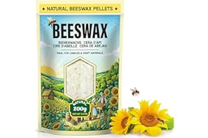 UNOTENA Cera d'api bianca 200G/908G/2.2KG/4.5KG/9KG - Pastiglie di cera d'api naturale per candele cera d'api e progetti fai-da-te. Ideale per la produzione di candele e lavori artigianali