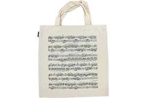 VIENNA WORLD mugesh Baumwoll-Tragetasche Notenzeilen Natur