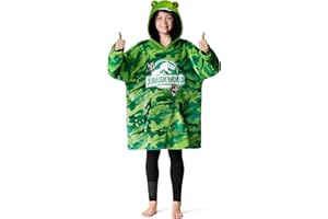 Jurassic World Blanket Hoodie Fleece Oversized Hoodie Kids T Rex Dinosaur Gifts Green