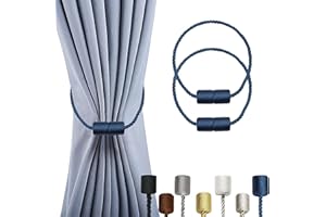 OCIOLI 2 Juegos de Correas de Cortinas magnéticas Correas de Cortinas Correas de Cortinas al Aire Libre Correas de Cortinas Modernas Correas de Cortinas de Cuerda (Azul, 2)