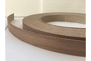 REAL WOOD VENEER EDGING 22MM WIDE Pre Glued Iron on Walnut Wood Veneer Edging Tape 22mm wide x 10 Metres.
