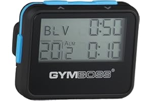 Gymboss Minuteur d’intervalle et chronomètre – Coque Noir/Bleu SOFTCOAT