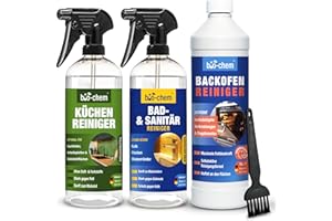 BIO-CHEM CLEANTEC Bio-Chem - Basic Set 4 produits de nettoyage de la cuisine - Nettoyant four, poêles, casseroles avec pinceau applicateur - Produits d'entretien des surfaces de la cuisine
