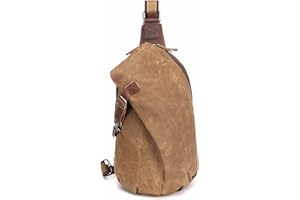 AOTIAN Waterproof Waxed Canvas Men's and Women's Small Sling Bags Backpacks For Hiking Biking Travel Outdoor Casual Chest Bags