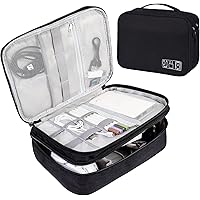 AiQInu Organizer Cavi Borsa da Viaggio Organizzatore Cavi 3 Strati Resistente All'acqua Portatile Porta Cavi Organizer per Ca