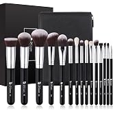 DUcare 15 Pcs Makeup Brush Set with Bag Makeup Brushes | Professional Makeup Brushes Wooden Handle, Eye Contour Brush and Blu