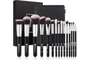 DUcare Makeup Brushes Set 15pcs with Cosmetic Bag, Professional Cosmetic Brushes Foundation Powder Contour Blush Eye Brush Sets