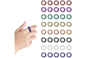 OPOPARK 40 Stücke Finger Massage Ring, 8 Farben Stachelige Sensorische Finger Ringe Anti Stress Acupressur Ringe, Leise Stress Reduzierer und Massager für Jugendliche Erwachsene