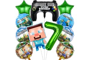 IRONIUM 11 Stück Pixe Geburtstagsdeko 7 Jahre Jungen, Videospiel Luftballon Set Deko Geburtstag, Game Player Ballon Set für Kindergeburtstag Party (7)