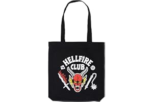 GRUPO ERIK Tote Bag Personaggi Stranger Things | Borsa Shopper Donna, 37x39 cm, borsa riutilizzabile per la spesa | Borsa Tela riutilizzabile | Shopper Bag Eco Friendly, 100% cotone reciclato, Tote bag nera