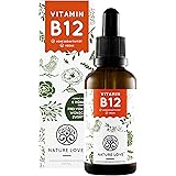 NATURE LOVE® Vitamin B12 Tropfen Vegan (1700 Tropfen, 50ml flüssig). B12 duo-aktiv: Methyl- & Adenosylcobalamin. Hoch bioverf