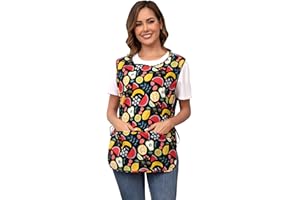 Nanxson Grembiule da donna, grembiule da cuoco senza maniche con 2 tasche e lacci laterali regolabili per la pulizia, la ristorazione e la cucina CF3187