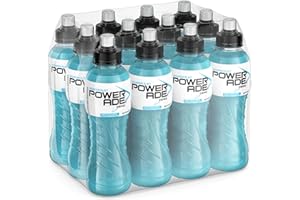 Powerade Mountain Blast Zero Sport Drink – 12 Bottiglie da 500 ml, Bevanda Isotonica, Poche Calorie, Bottiglia in PET 100% Riciclabile con Tappo Sport, Soluzione di Carboidrati e Elettroliti